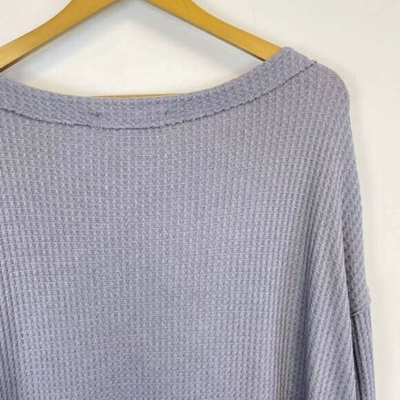 Free People Gray Thermal Waffle Knit Oversized Tunic - Picture 12 of 13